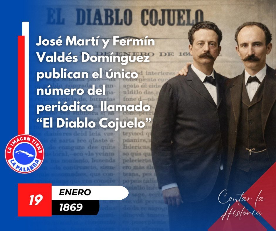 SuselyMorfaG's tweet photo. 19 de enero de 1869. Fue publicado en La Habana #Cuba  El Diablo Cojuelo, en el que se reflejó el primer trabajo de carácter político de José Martí. https://t.co/Ut3HUBLtXh