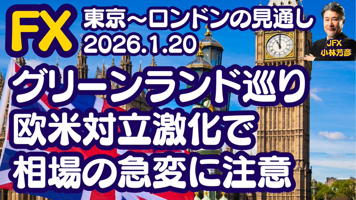 為替】1/20 グリーンランド巡り欧米対立激化で相場の急変に注意。ドル円は157.80円買い、ポンド円は212.40円売り方針。  https://t.co/rKR6D3vMEx