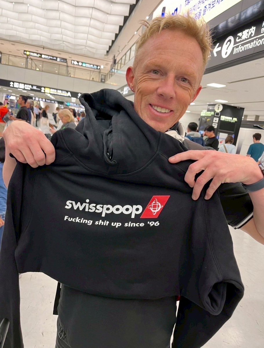 CardRobbie's tweet image. This guy used to work for Jetstar and created a custom hoodie mocking Swissport. He wore it around Narita Airport if you see him, you know what to do.@SwissportInter1 @swissportNews @swissportNews @swissport_japan @Jetstar_Asia