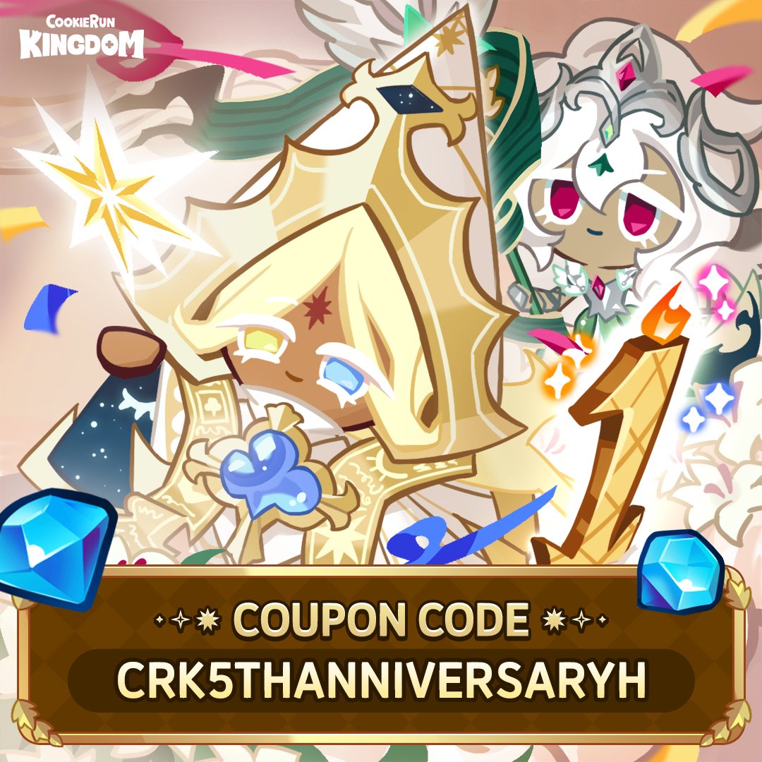 CRKingdomEN's tweet image. 🍦#CookieRun: Kingdom 5th Anniversary D-1⚜️

#PureVanillaCookie and #WhiteLilyCookie are lighting up the night before the big celebration!✨

Are you ready to celebrate the 5th Anniversary together?!💪🏻🎉

🎫 CRK5THANNIVERSARYH
📅 Until Feb 28, 23:59 (GMT+9)
🔔…