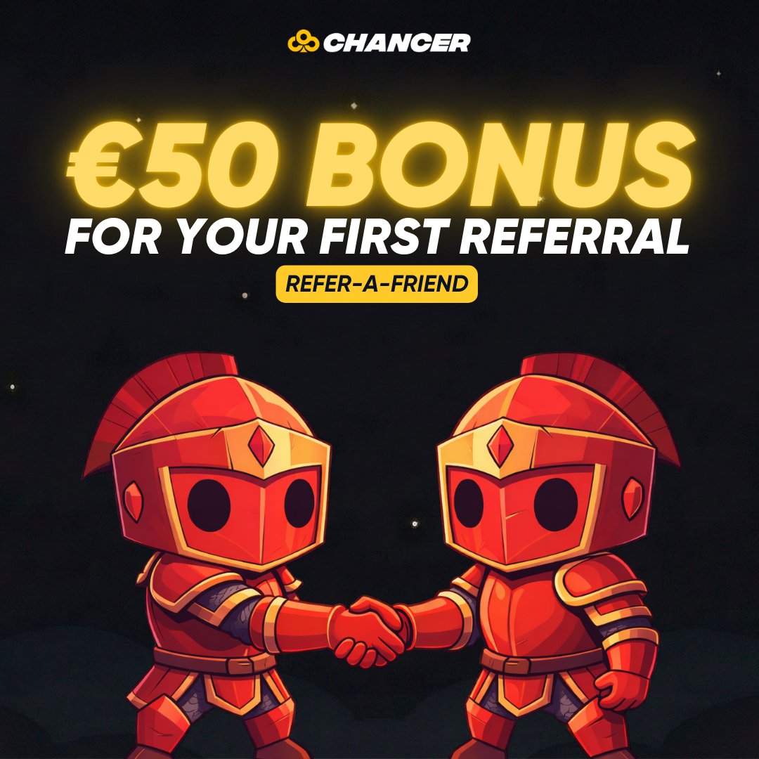 Why not get paid for inviting friends?😏

💰€50 Bonus Cash for your first referral 
💰💰Weekly rewards from all future referrals 
💰💰💰Unlimited earning potential 

Start inviting now: chancer.bet/promotions/?mo…

#freecash #casinobonus #referandwin