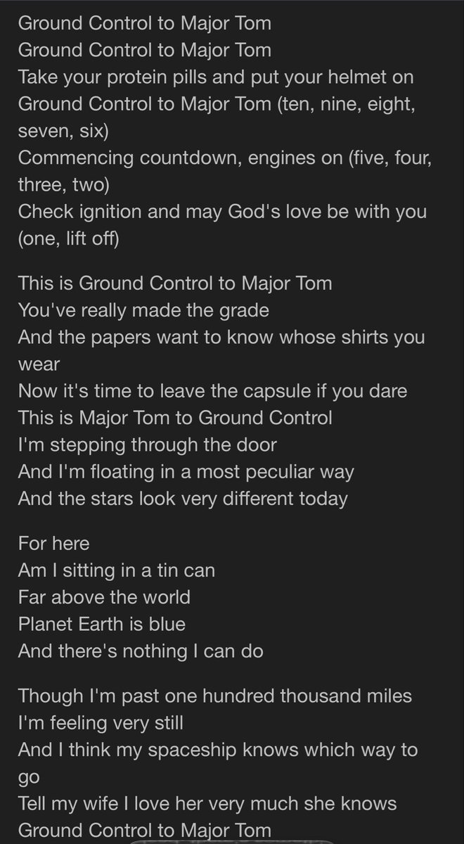 pacocheelaromo's tweet image. Space Oddity from David Bowie