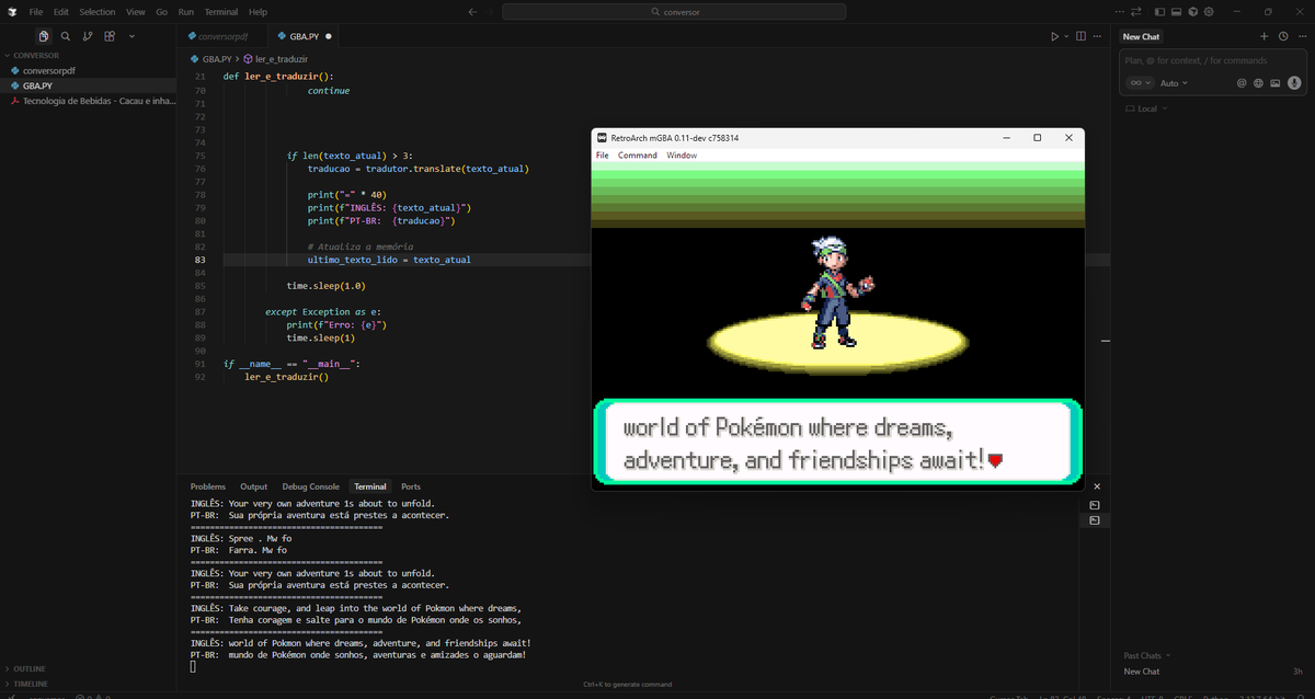 CarvzLevi's tweet photo. eu quando tenho preguiça simplimente tradução em tempo real do jogo muito bom via python https://t.co/QNAchRomY0