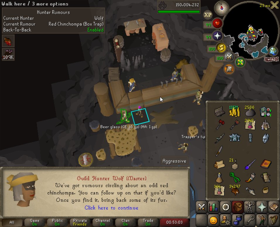 150/200m hunter xp on the uim, last 1/4 now

will probably camp red chins until pet soon since i want it before 200m xp