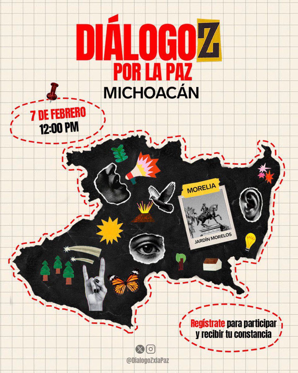 Seguimos con los <a href="/dialogozxlapaz/">DiálogoZ por la Paz</a>  para unir fuerzas con todos los mexicanos que estamos hartos del Narcoestado.

Nos vemos el 7 de febrero en Morelia, Michoacán.

Acá se pueden registrar para tomar el micrófono y exponer sus propuestas contra la violencia y las injusticias: