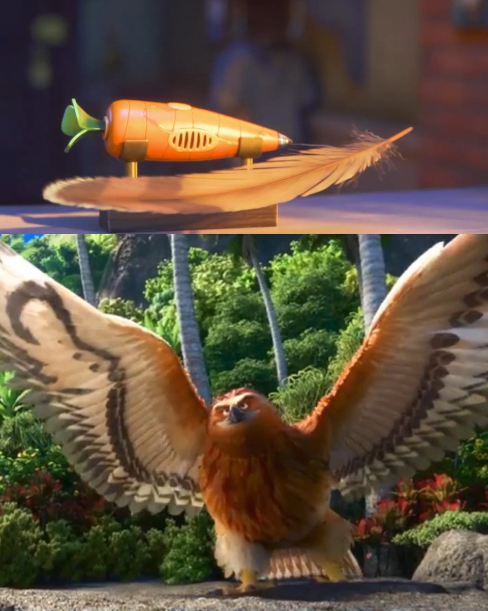 cherrycake6844's tweet image. 그리고 엔딩크레딧에서 떨어졌던 이 깃털이랑 휙 지나가는 그림자는 사실 &amp;lt;모아나&amp;gt;의 호크 마우이꺼래ㅋㅋㅋㅋ이 당시에는 아직 새 모델링 만들 시간이 없어서 그랬다는데 그럼..지금은 있다는 거잔아…?🥹실제로 얼마전 인터뷰에서 새 깃털 표현하는 기술?모델링? 개발하느라 돈 많이…