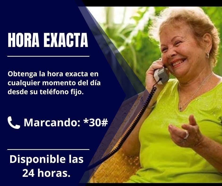 ⏰✨ ¡La hora precisa siempre contigo!  
🏡 Desde la comodidad de tu hogar, consulta la hora exacta en cualquier momento del día.  
🥰 Porque tu tranquilidad es nuestra prioridad.  
#AtenciónAlCliente 🤗 #ConectadosContigo 
#EtecsaConCuba 💙🇨🇺
