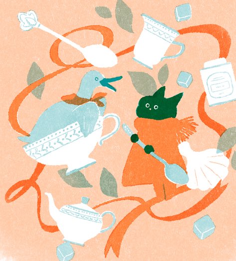 「Tea time #illustration #cat」|吉濱あさこ🐾コミティア 東7O51aのイラスト