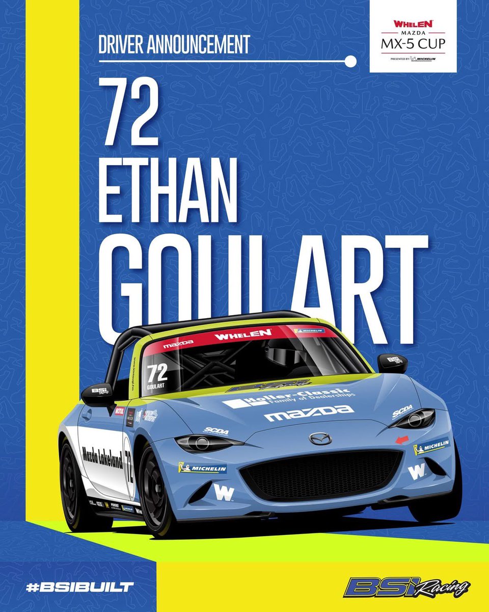 EthanGoulart72's tweet image. Should be a fun year @BSIRacingTeam !

@MazdaLakeland / @ClassicMazdaOrl / @ompracing /@BellRacingHQ / @MazdaMX5Cup 

#bsibuilt #bsiracing #ethangoulartracing