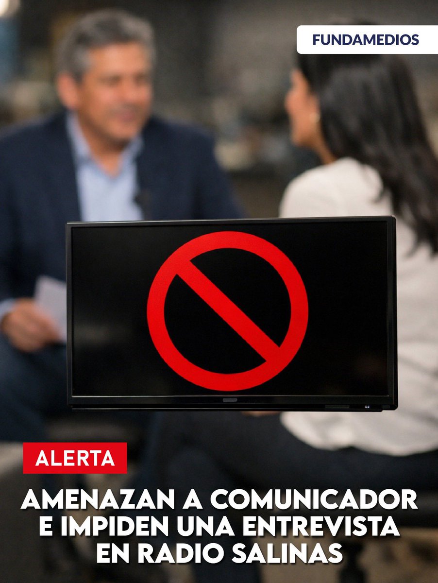 FUNDAMEDIOS's tweet image. 🚨 #ALERTA | Amenazaron al comunicador Fernando Muñoz (Radio Salinas), obligándolo a cancelar una entrevista sobre la venta irregular de terrenos en Santa Elena. La intimidación incluyó referencias a un asesinato de otra persona que denunció el tema. Exigimos investigación y…