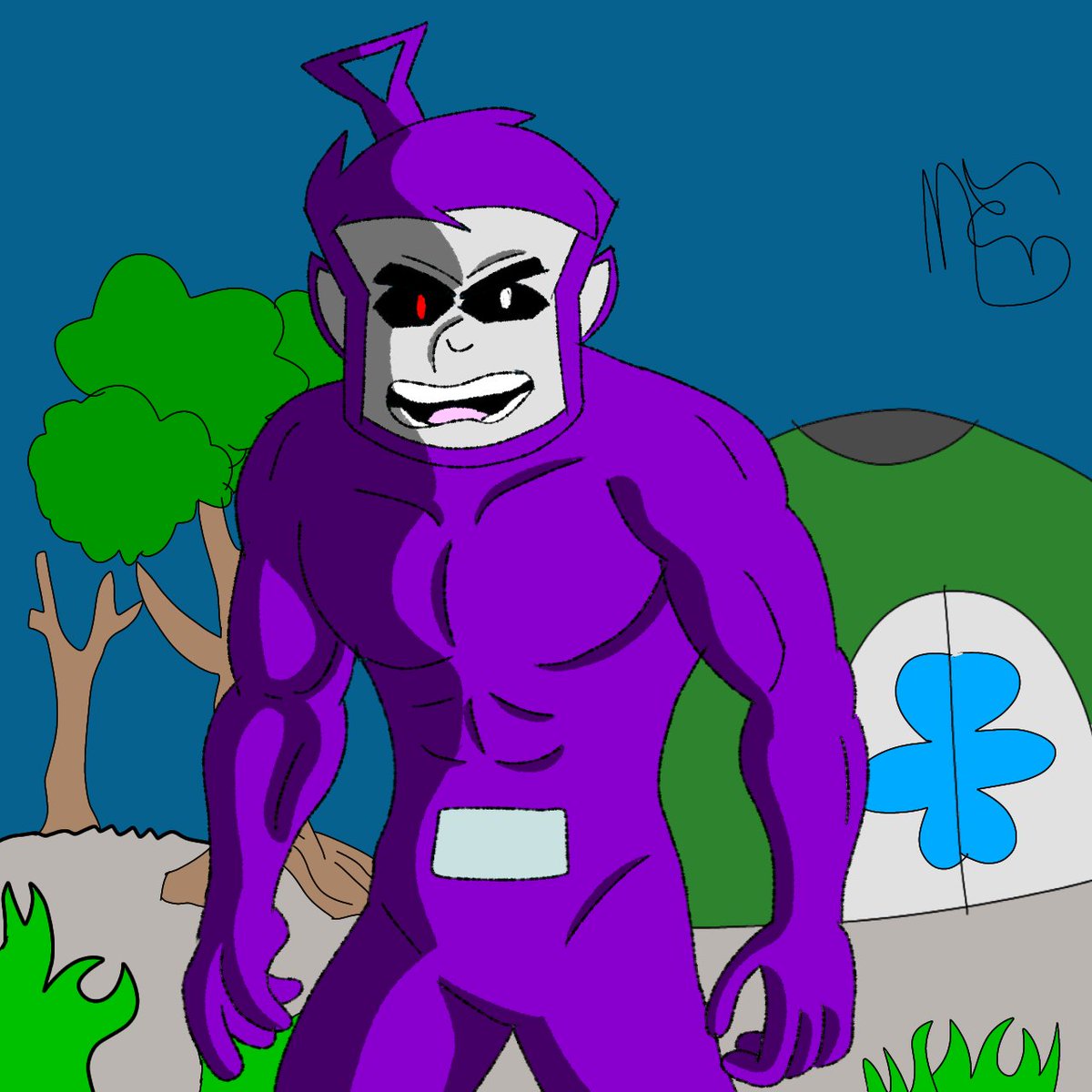 Muy bien les presento al tinki tank de mi AU como no queria hacerlo un gorila morado decidi darle tremendo hasteroides alo imbecil espero que les guste
#slendytubbies3 #drawing