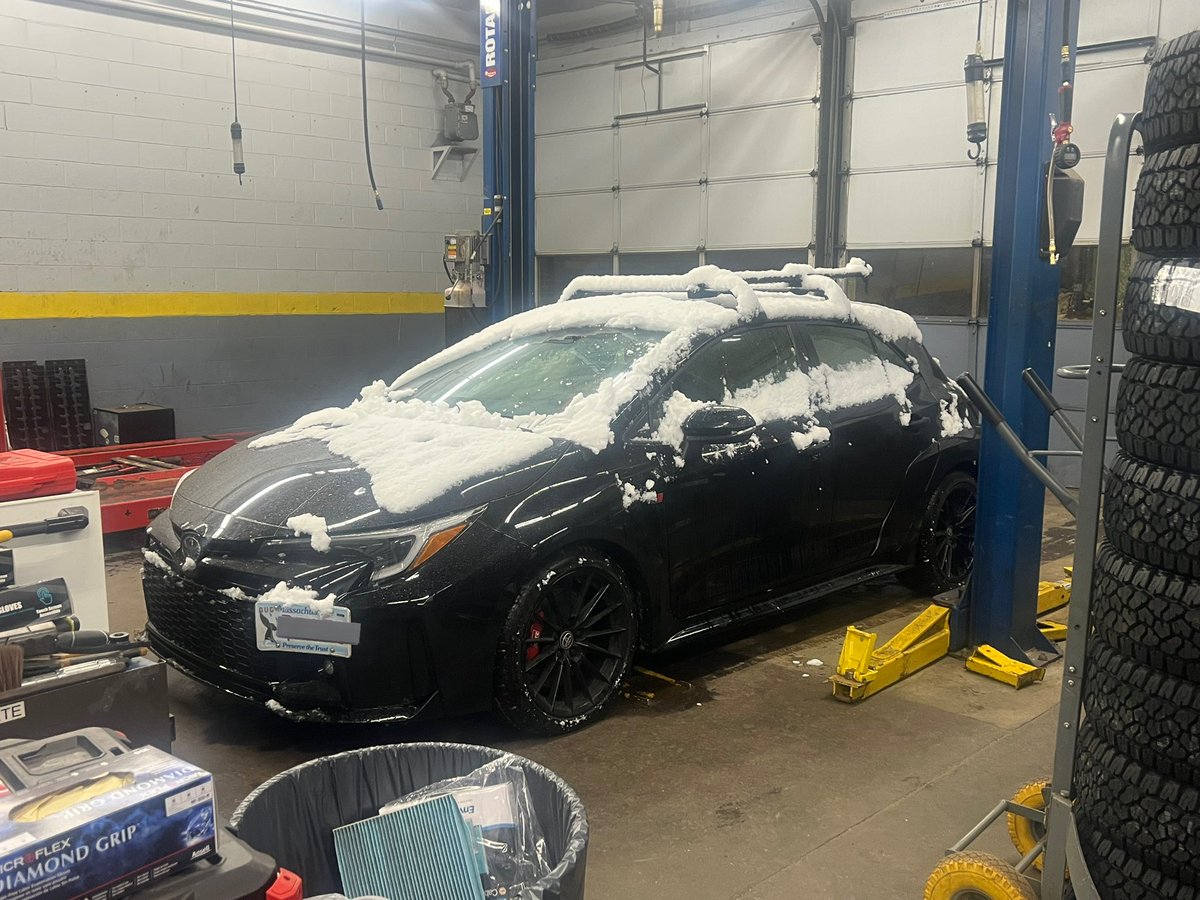 _dandera's tweet image. A winter wonderland and ideal gr corolla driving conditions after it gets to defrost in the shop