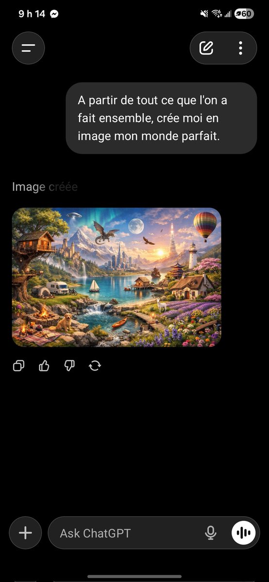 Même ChatGPT trouve que je vies dans un monde de licorne 🦄😄