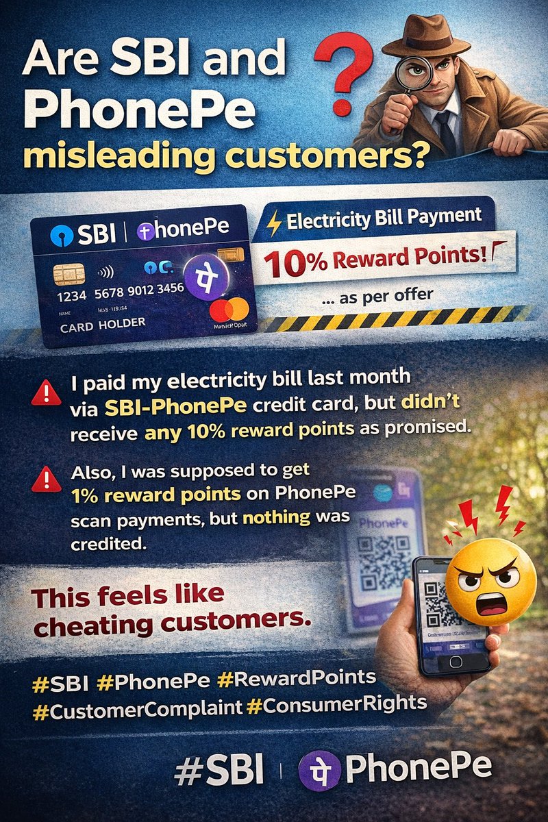 raj2kumar1986's tweet photo. Fraud by @SBICard_Connect @PhonePe @RBI @jagograhakjago @FinMinIndia #sbi #phonepe #rewardpoints https://t.co/sG41fGAyKJ