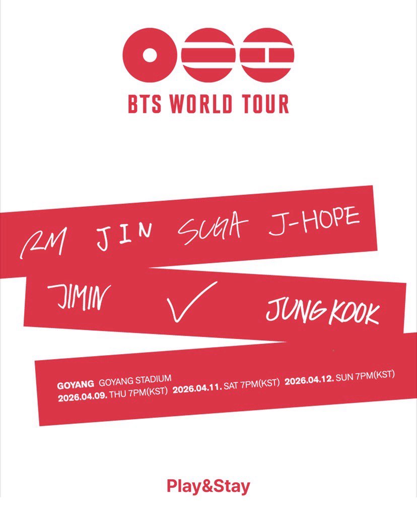 รายละเอียด [Play＆Stay] <a href="/BTS_twt/">방탄소년단</a> BTS WORLD TOUR ‘ARIRANG’ IN GOYANG

🏩 แพคเกจบัตรคอนเสิร์ต General R 1 วัน (สุ่มที่นั่ง) + ที่พัก 3 วัน 2 คืน

🏷️ ราคาเริ่มต้น/คน ₩670,000 (≈฿14,200)

💜 Membership Presale สำหรับ ARMY Membership: พฤหัสบดีที่ 22 ม.ค. เวลา 18:00 - 21:59 น. (ไทย)