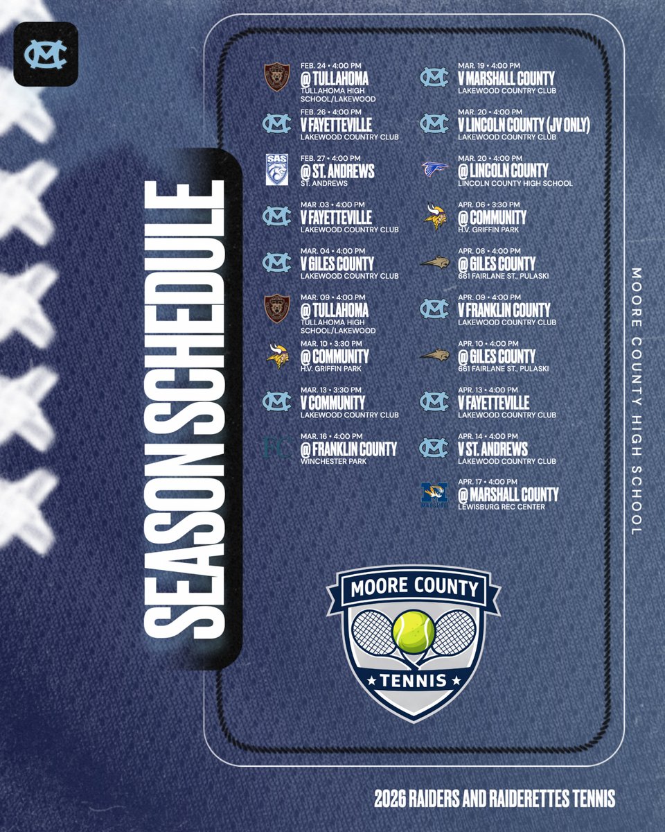 MooreNetwork's tweet image. Moore County High School Spring Sports Season Schedules: The Moore County High School Baseball, Softball, and Tennis schedules.