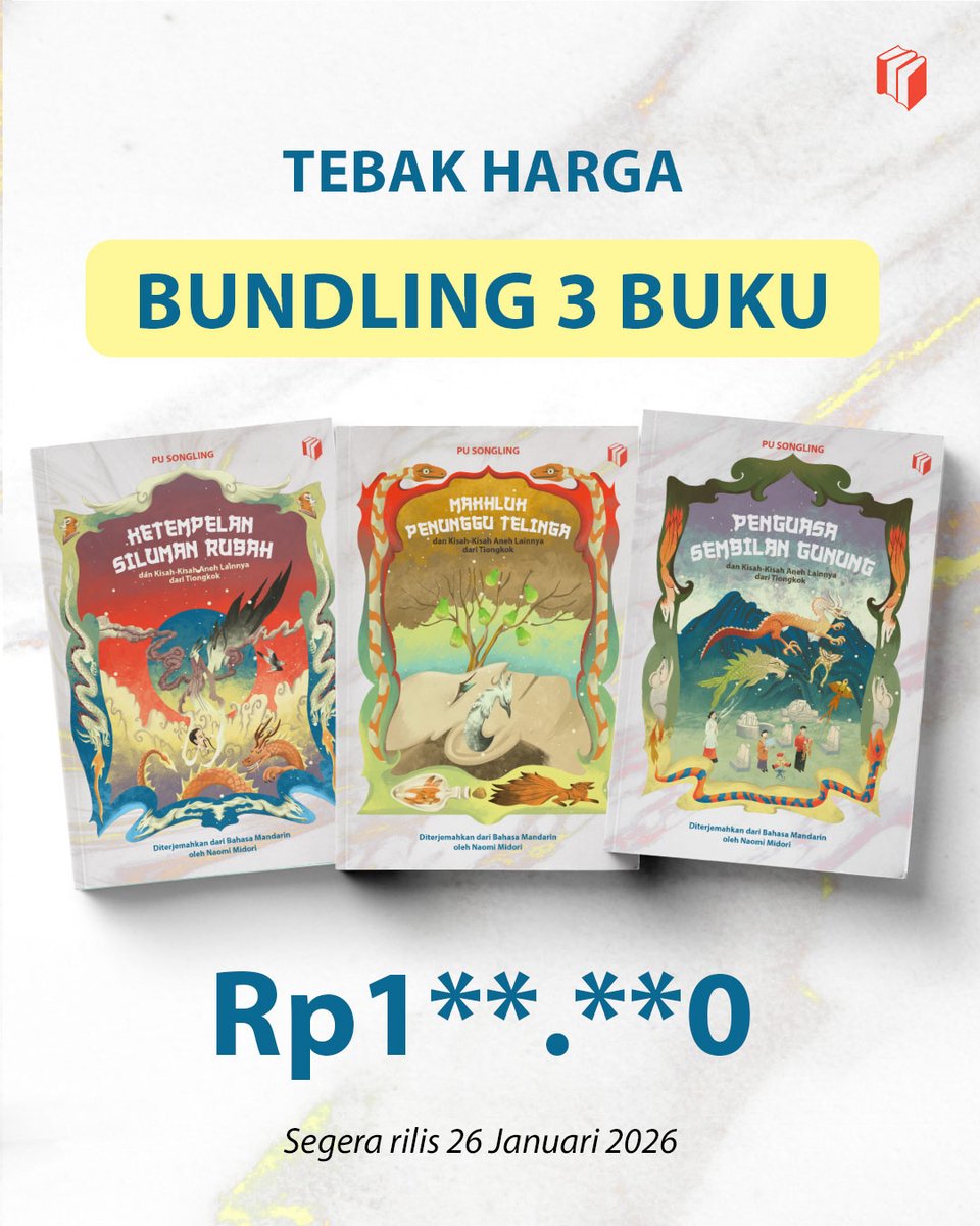 shiramediagroup's tweet image. Giveaway dengan tantangan!
Yuk ikutan. 
Kamu bakal dapat buku gratis senilai 500.000!

- Syaratnya RT dan Likes post ini.
- Reply dengan jawaban kamu.
- Pemenang dipilih yang paling dekat dengan jawaban atau menjawab dengan sempurna.
- Ongkir hadiah akan kami tanggung.
- 3…