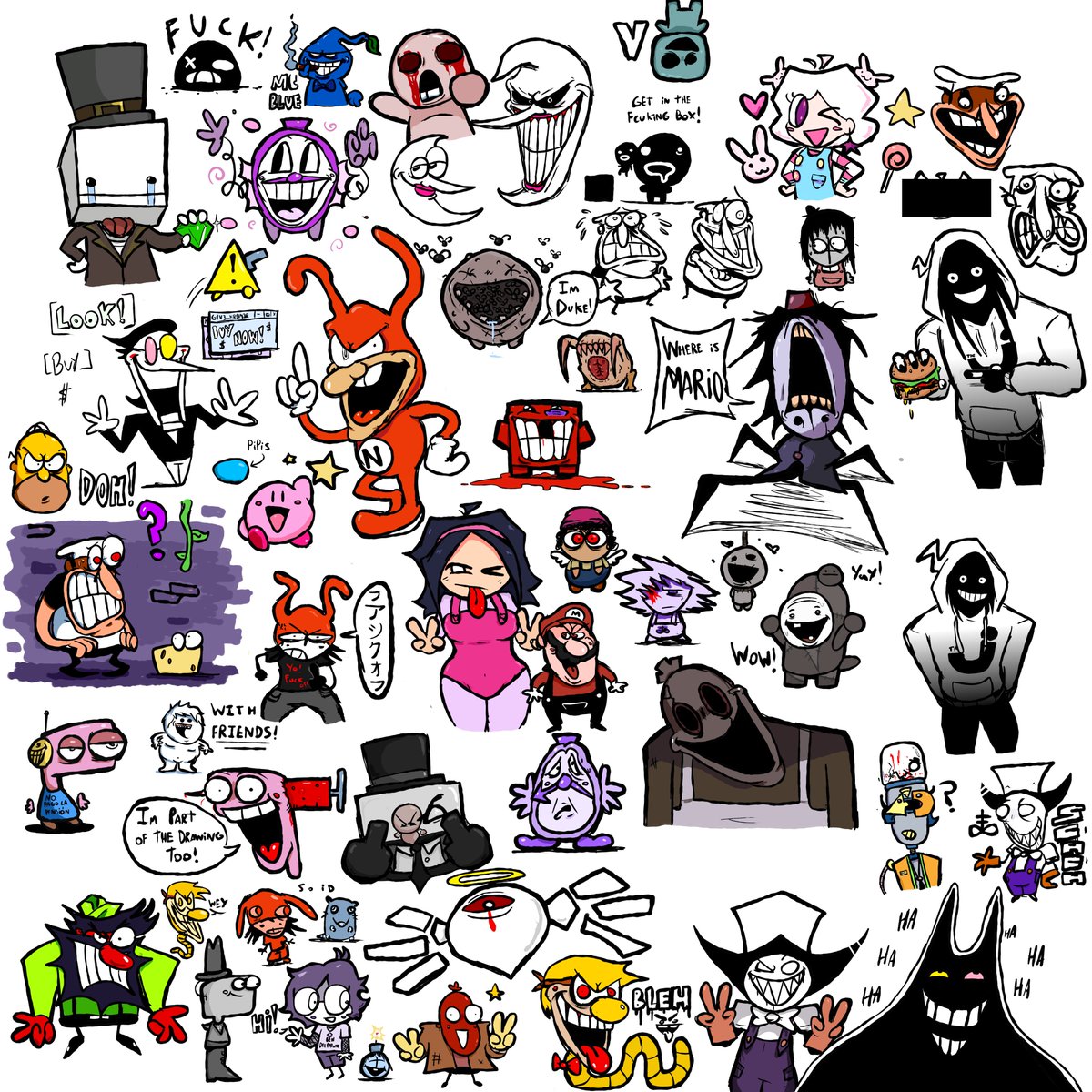 some drawing and requests from my friends
#pizzatower #kirby #woon #zibidi #17bucks #supermeatboy #yonoid #noidtwt #antonblast #halflife #mindwave #thebindingofisaac #spamton #nenefnf #nene #Simpsons #DELTARUNE #oneyplays  #battleblocktheater #battleblock #hatty