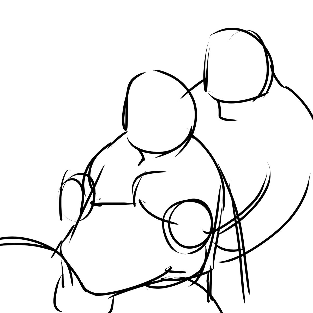 こう座ってるやつの胸揉んでるシーンを描きたいんですけどfigmaを家に忘れてきてしまって描けないでいる
