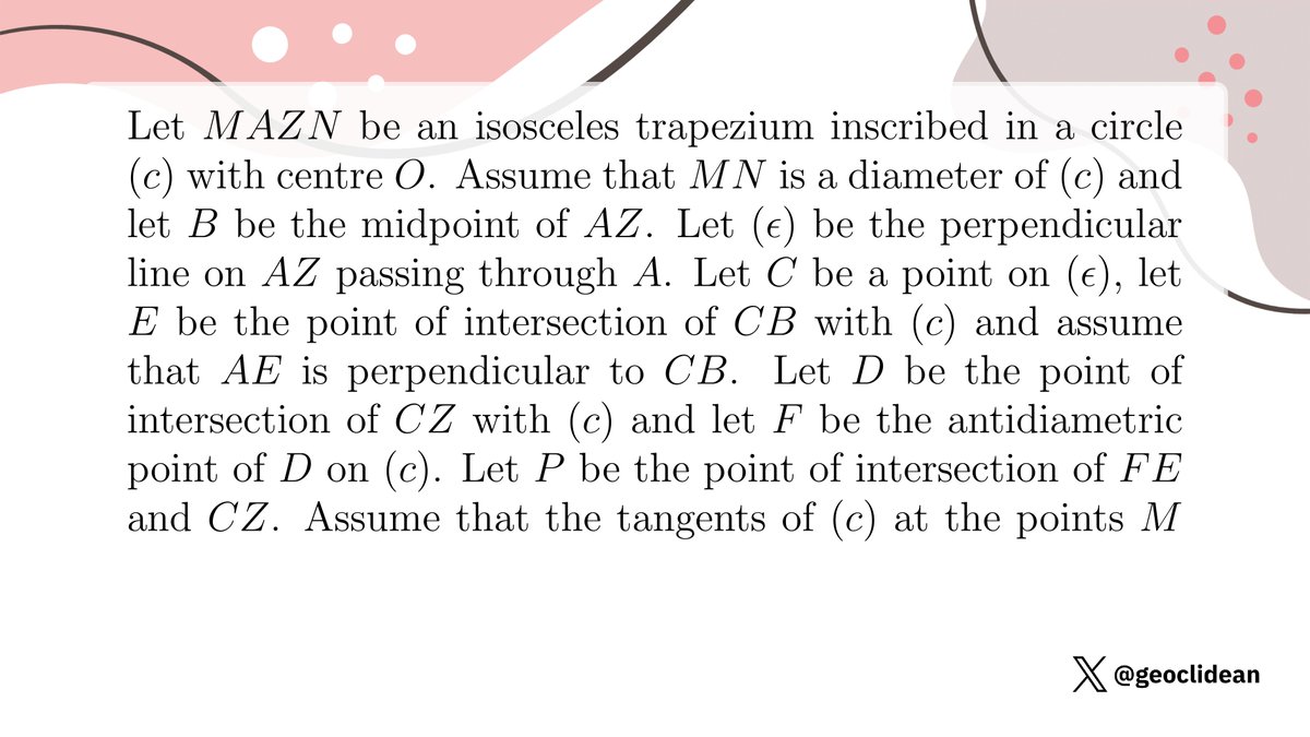 geoclidean's tweet photo. OK _|_ TM wanted, starting with isosceles trapezoid
#Perpendicular #Trapezoid #Geometry https://t.co/7hxIrSTpTz