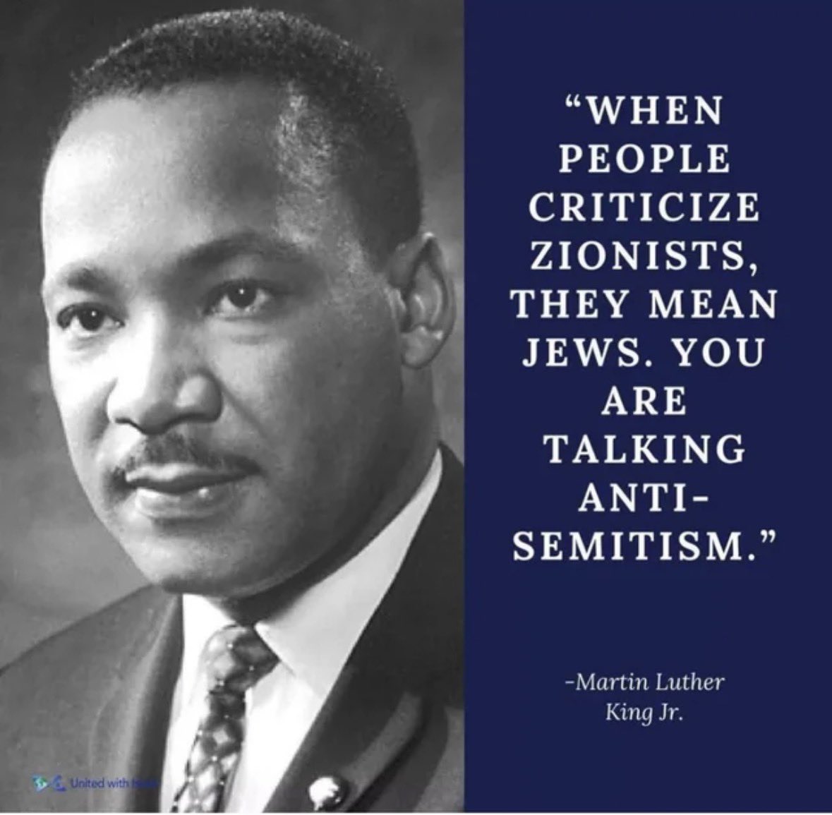 “When people criticize zionists, they mean Jews. You are talking anti-semitism”

- Martin Luther King Jr

#MLKDay #MLK