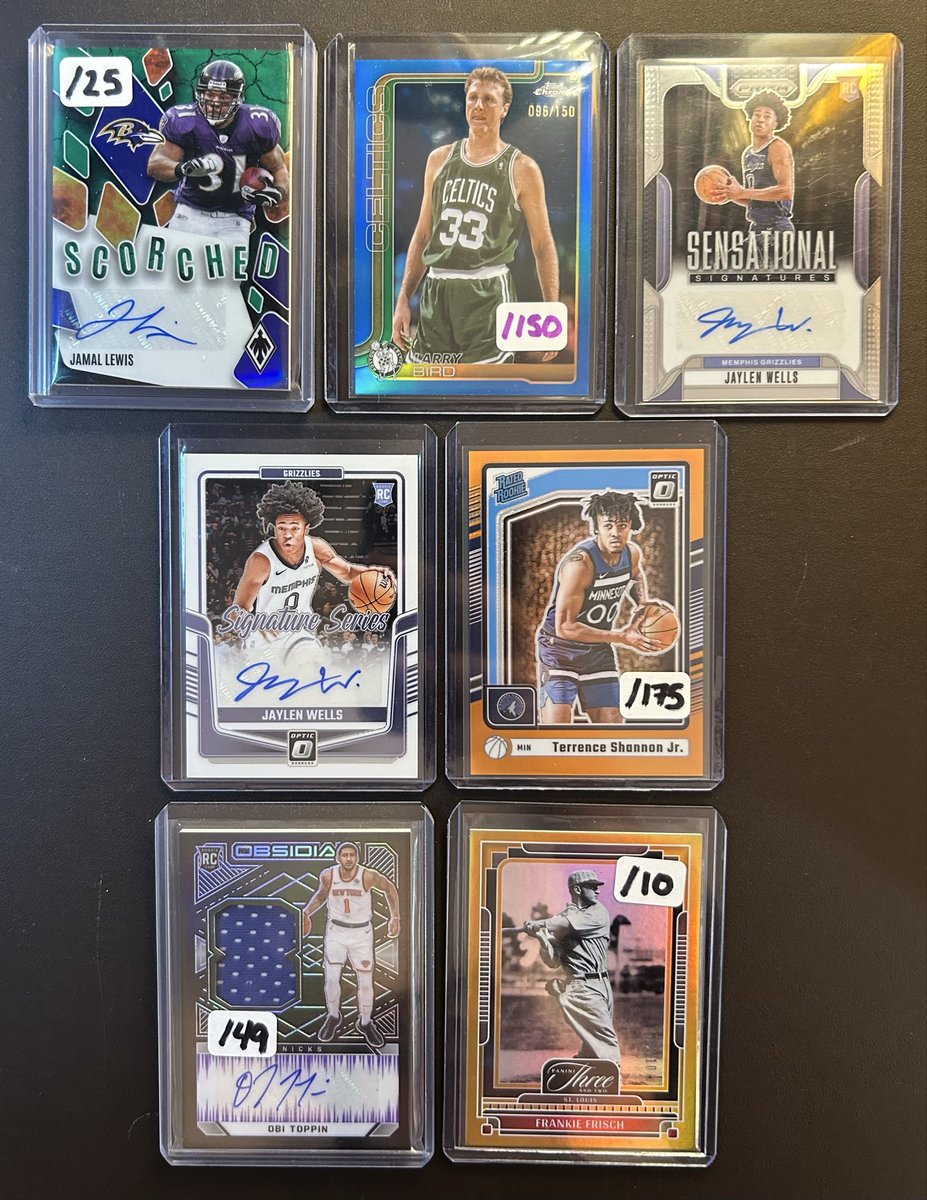 🎊 BCCards Stack Sale 🎊 

$15 per card or 2 for $26 (good for any $15 post)

#TheHobby