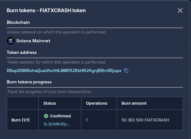 BURN EXECUTED, MASSIVE 5.5% SUPPLY BURN