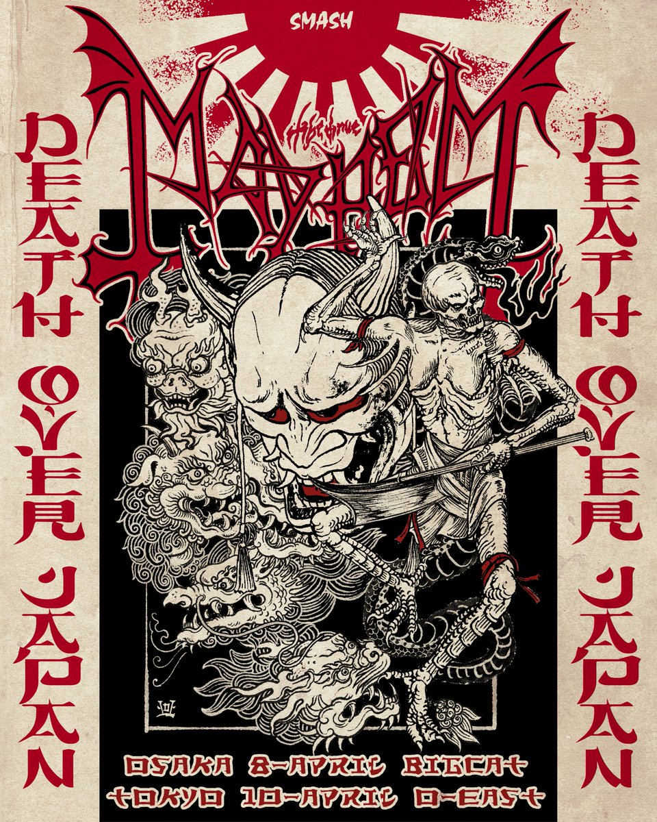 𝑵𝒆𝒘 𝒔𝒉𝒐𝒘 𝒂𝒏𝒏𝒐𝒖𝒏𝒄𝒆𝒅!!🎉
【Mayhem】
史上最も影響力のあるブラックメタルバンド 
#Mayhem 7作目のスタジオアルバム
『Liturgy of Death』で帰還！来日決定！

『Liturgy of Death』Japan Tour 2026
〜DEATH OVER JAPAN〜
4/8 (Wed)大阪 BIGCAT
4/10 (Fri)東京 Spotify O-EAST