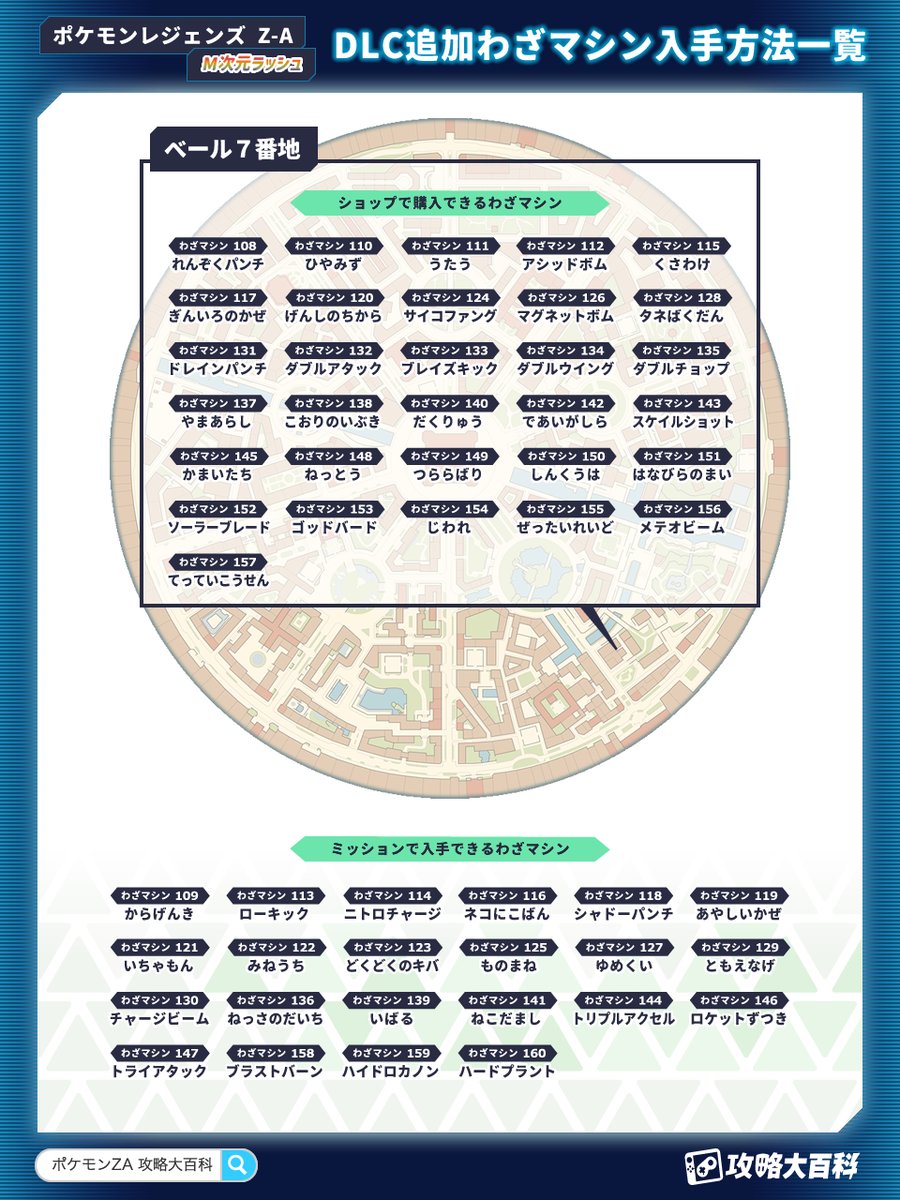M次元ラッシュで入手できるわざマシン】 DLCで入手できるわざマシンの