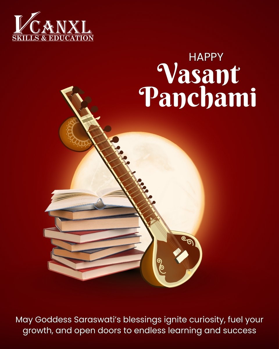 vcanxlskills's tweet photo. This Vasant Panchami, VCANXL Skills &amp; Education celebrates new beginnings guided by knowledge, curiosity, and lifelong learning. 🌼📚
#HappyVasantPanchami #VCANXL #LearningForGrowth
[Vasant Panchami, VCANXL Skills &amp; Education, Goddess Saraswati, learning and wisdom] https://t.co/QOnUuFwVPz