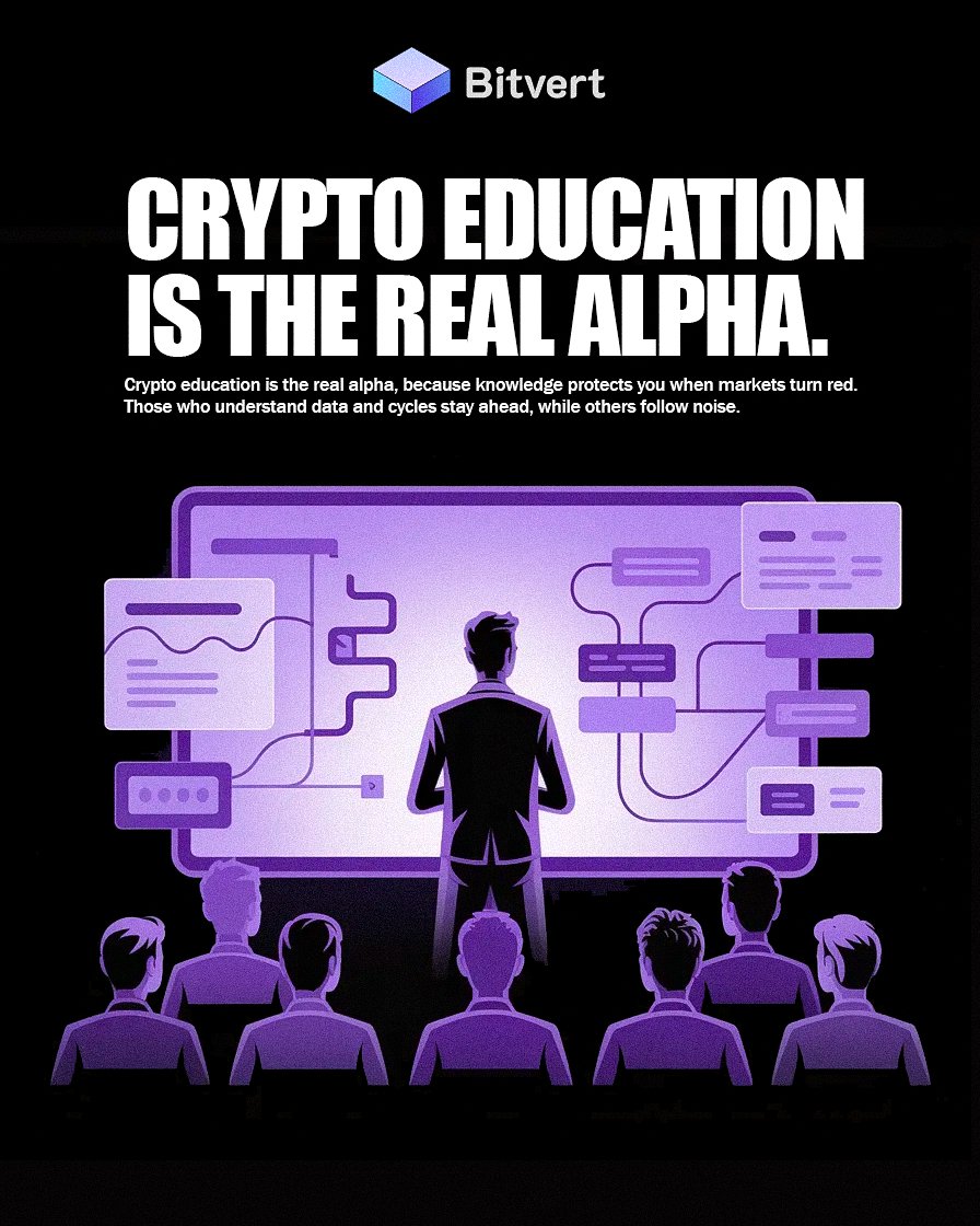 In crypto, the real alpha does not come from insider tips or short term  hype. It comes from education. Understanding how blockchains work, how  tokens derive value, and how market cycles repeat