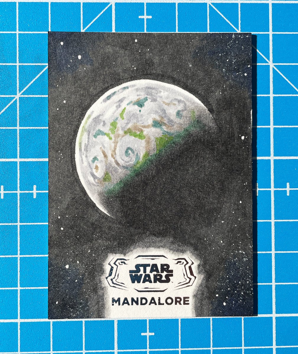 snorpixel's tweet photo. Mandalore Sketch Card for Star Wars Hyperspace 2025.
 Hand drawn with Copics on 2.5x 3.5” card.  

Let me know if you find it in stores!  

#sketchcards #toppsstarwars #toppscards #toppsartist #sketchcardart https://t.co/WjMkQscSEy
