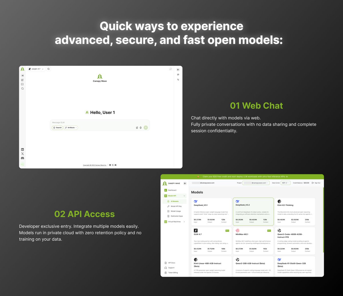 CanopyWave_CW's tweet image. Haven't tried CanopyWave yet?

Multiple top open-source models waiting for you～

Take a look below and come explore!😊