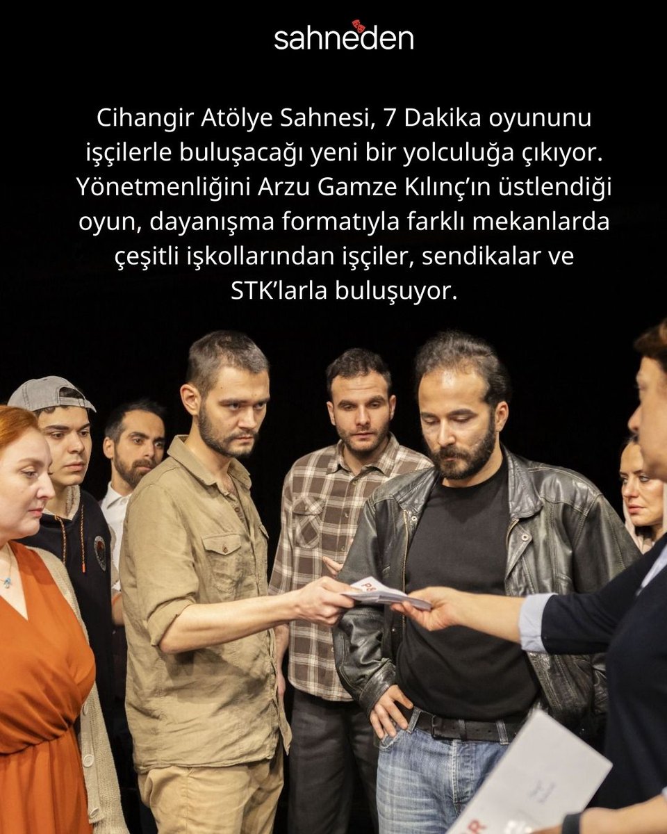 sahnedennet's tweet photo. 🎭7 Dakika: STK'lar ve sendikalarla yeni bir yolculuk

@casistanbul, 7 Dakika oyununu işçilerle buluşturacağı yeni bir yolculuğa çıkıyor. Yönetmenliğini @arzugamze'nin üstlendiği oyun, @ekmekvegul'ün iş birliğiyle dayanışma formatıyla farklı mekanlarda işçiler, sendikalar ve STK’larla buluşuyor.

🗓️İşçilerle ilk buluşma 24 Ocak'ta @BabilMaltepe'de. 

https://t.co/C1qpeGknHV