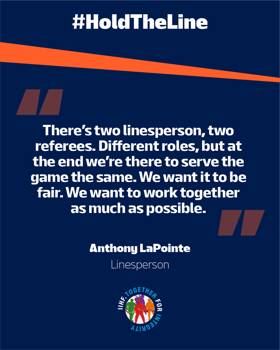 IIHFHockey's tweet photo. A different role. The same goal. π₯
π
Serving the game with respect and integrity is a key part of an officialβs role. π€
From honest conversations to split-second calls under pressure, we caught up with four top officials to hear how they #HoldtheLine. π
#IIHFintegrity #IIHF