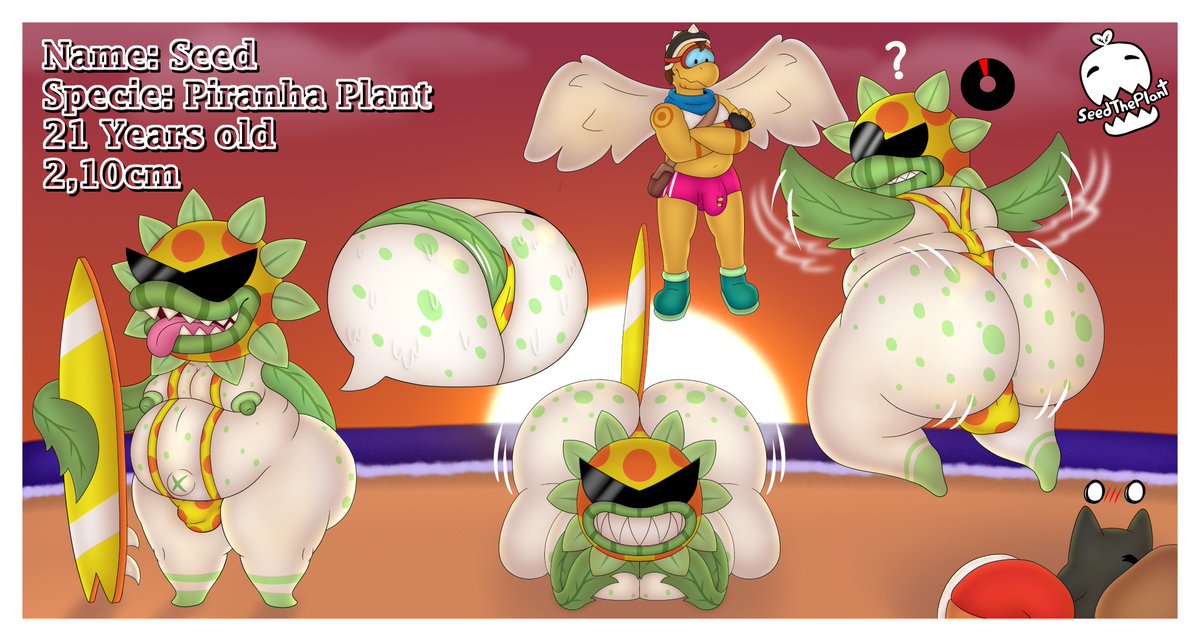 My new OC is inspired by Petey Piranha, he's a surfer who loves waves, and the Koopa belongs to my friend <a href="/NsfwMurder/">🔞MurderDroid (4/4)</a> 

#furryart #furryartwork #furry_nsfw #NSFW