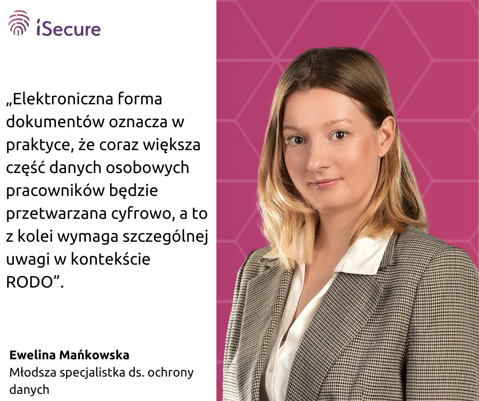 iSecurePL's tweet photo. Elektronizacja kadr od 2026 r. – szansa dla HR, ale tylko z dobrym RODO 🚀 O co chodzi? Zapraszamy: https://t.co/Z0yryeqj8x https://t.co/5GYlwO2Ino