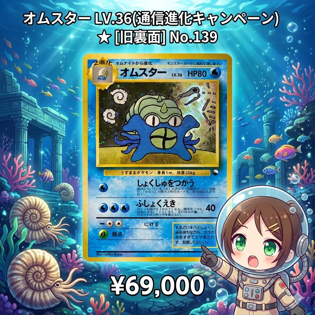 【PSA6】ポケモンカード旧裏 オムスター　通信進化キャンペーンプロモ オムスター ポケモンカード 通信進化キャンペーン 旧裏面 プロモ 未