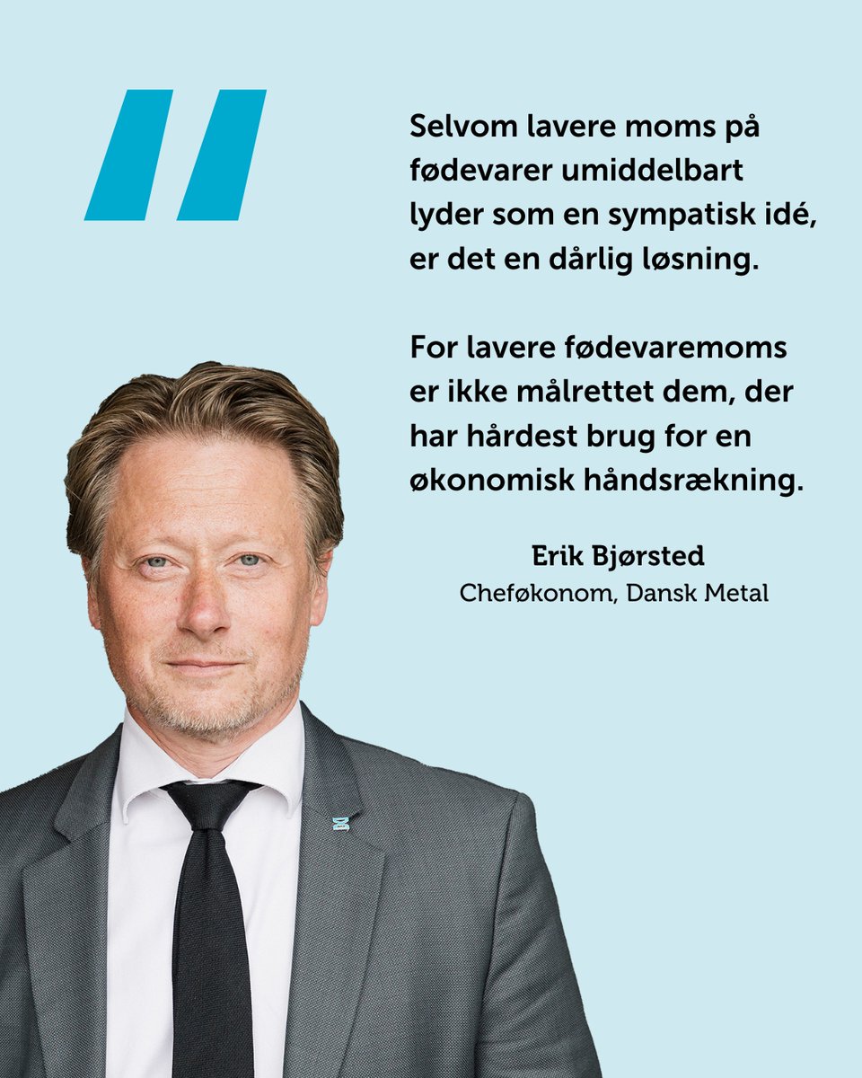 danskmetal's tweet photo. Regeringen vil sænke momsen på fødevarer pga. høje fødevarepriser, som selvom de er faldet de seneste 5 mdr., fortsat er 27 pct. højere end for 4 år siden. Men lavere fødevaremoms er ikke løsningen, skriver @ERBJ_Metal: https://t.co/y3f34SDcQD #dkpol #dkøko https://t.co/VvxkGDgxFJ