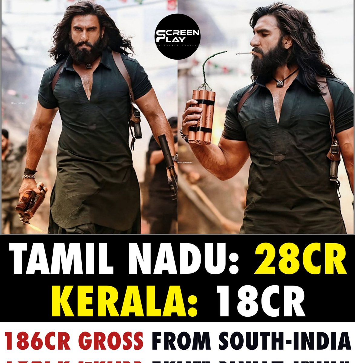 screenplay_in's tweet photo. Dhurandhar Becomes the Highest Grossing Bollywood Film in SOUTH INDIA..📈

#Dhurandhar https://t.co/y8FgHXxvvz