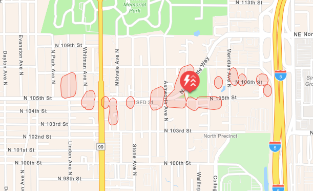 路灯故障！小心慢行。