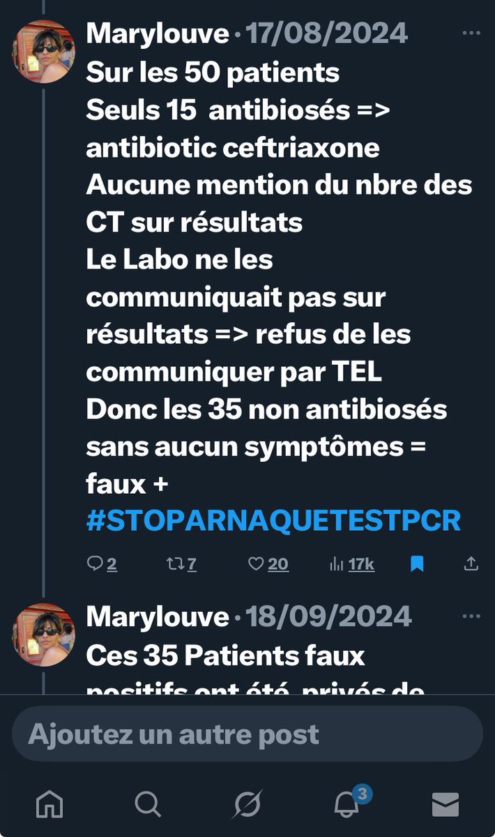 Jeannemarie1309's tweet image. les médecins avec simple auscultation au STÉTHOSCOPE savent  DIAGNOSTIQUER 1 
 PNEUMONIE 
ILS NE PRESCRIVENT PAS D’ANTIBIOTIQUES À LA LÉGÈRE !
 DS cette pandémie de #TESTPCR dont nombre de cycle n’a pas été réglementé à &amp;lt;22 on a eu +de 70 % de FAUX +
#STOPATNAQUETESTPCR