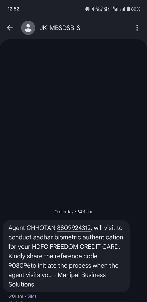 shan96155's tweet photo. @HDFC_Bank My credit card has already been approved, but the assigned KYC agent kept making excuses and did not visit, and later informed me that my application data has been removed. https://t.co/u1067xOs0y