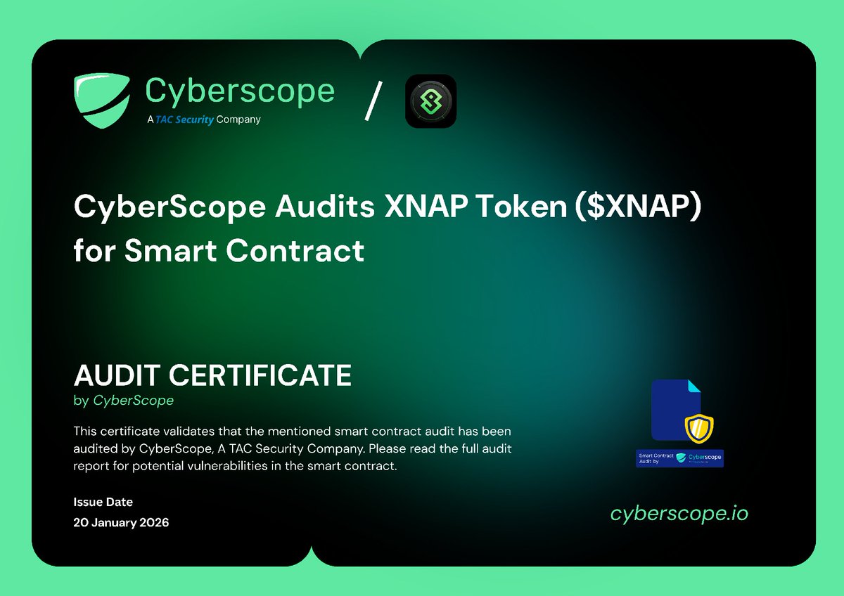 We just finished auditing @xnaptoken Check the link below to see their full  Audit report. https://t.co/e5TEtoqdI0 Want to get your project Audited?  https://t.co/SQTFYZXpVo #Audit #SmartContract #Crypto #Blockchain