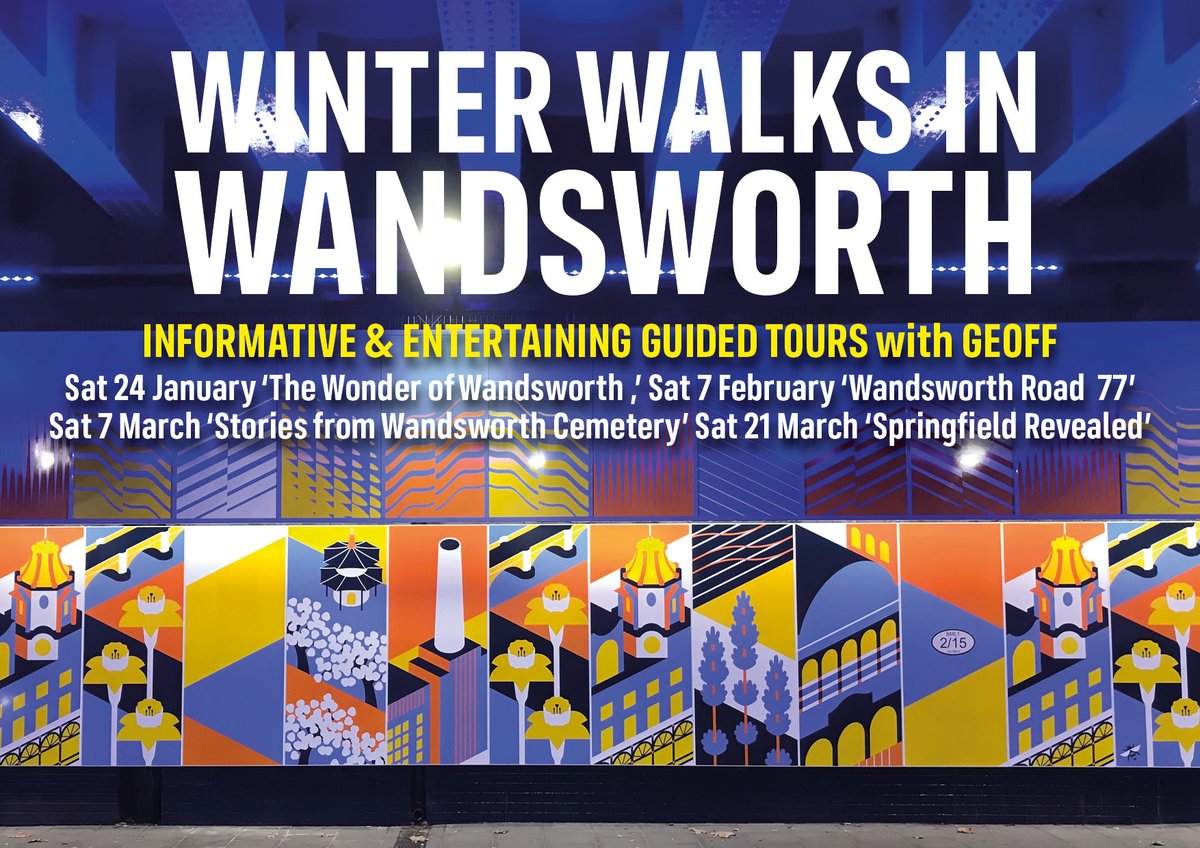 summerstown182's tweet photo. Shake off those winter cobwebs and book a place on one of my informative and entertaining guided walks! First one one up, Saturday 24 January is 'The Wonder of Wandsworth' taking in the fascinating much-changed Wandsworth town centre area! BOOK HERE
https://t.co/7omsmyJKt2 https://t.co/xzbfZrxkP3