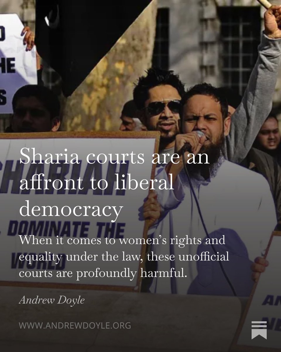andrewdoyle_com's tweet image. Sharia courts are an affront to liberal democracy.

My latest post for subscribers is now up! Link below. ⬇️