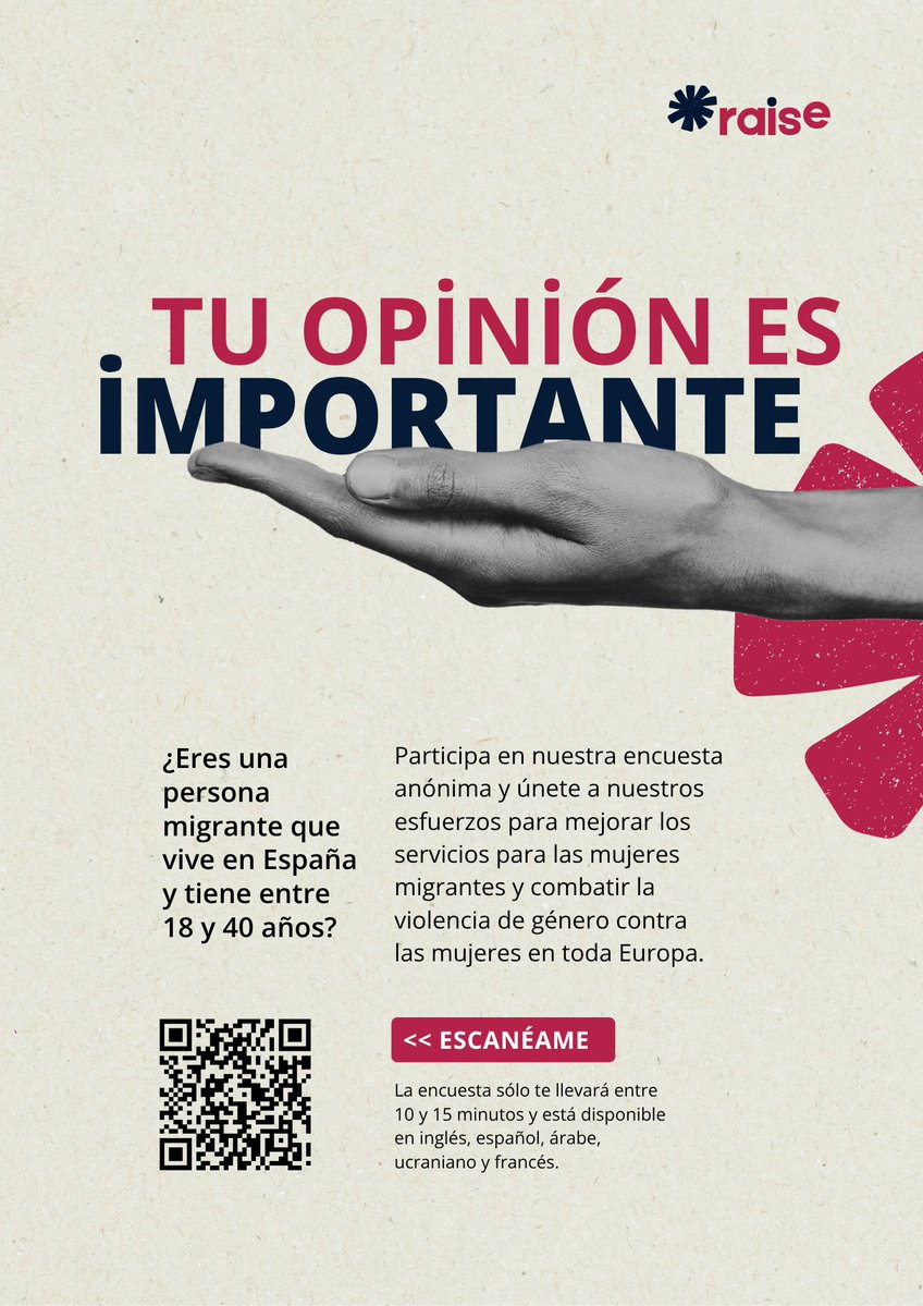 ¿Eres una persona migrante entre 18 y 40 años?CONVIVE Fundación Cepaim ha lanzado la siguiente encuesta para comprender mejor las experiencias y recursos de las comunidades migrantes en la prevención de la violencia de género. 
Disponible en varios idiomas
docs.google.com/forms/d/e/1FAI…