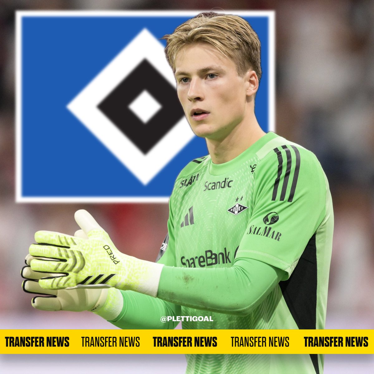 Plettigoal's tweet image. 🚨🔷 Hamburger SV are working on a deal to sign Sander #Tangvik, after Adresseavisen and confirmed.

There are advanced talks over a permanent transfer for the 23 y/o goalkeeper from Rosenborg, with #HSV pushing to finalise the move.

@SkySportDE 🇳🇴