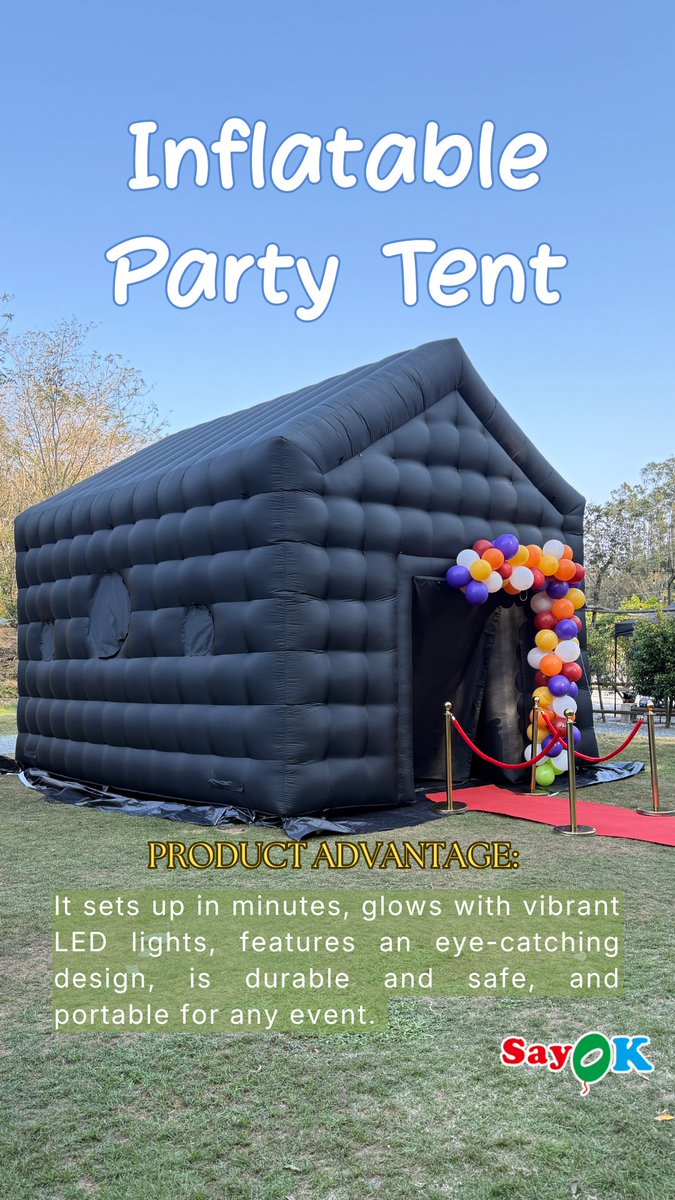 Say_ok01's tweet image. Who says you need a club to dance all night?
Bring the nightclub home. 🪩
Our inflatable nightclub sets up in minutes and brings instant party vibes with LED lights and tons of space inside.
DM us to get the party started.
#BackyardParty #partysetup #EventPlanners #NightclubVibes