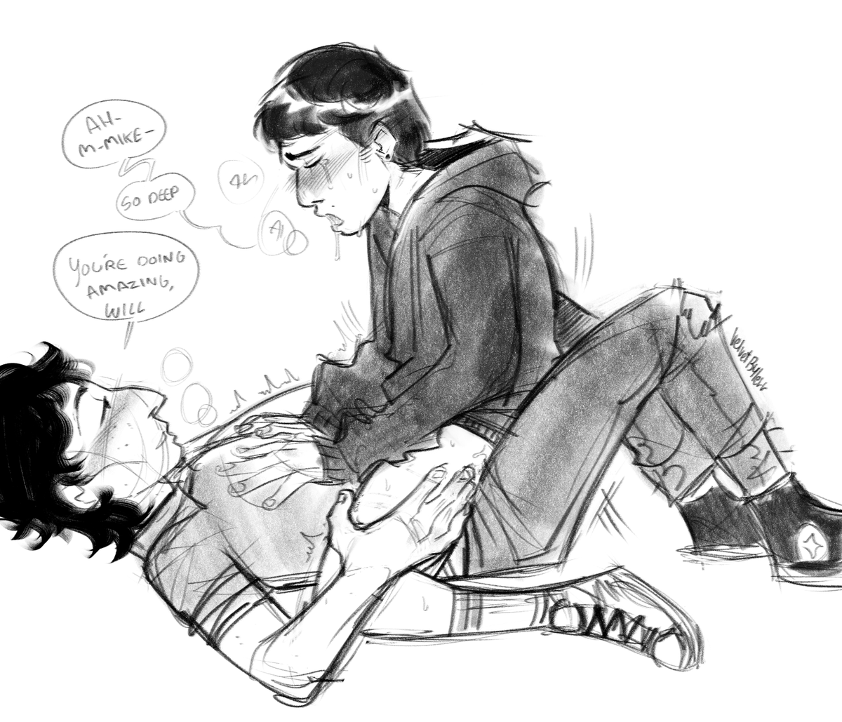 VelvetBylerr's tweet photo. #byler smut sketch because i wanted a break after doing cm stuff https://t.co/rOM12H4Ct7